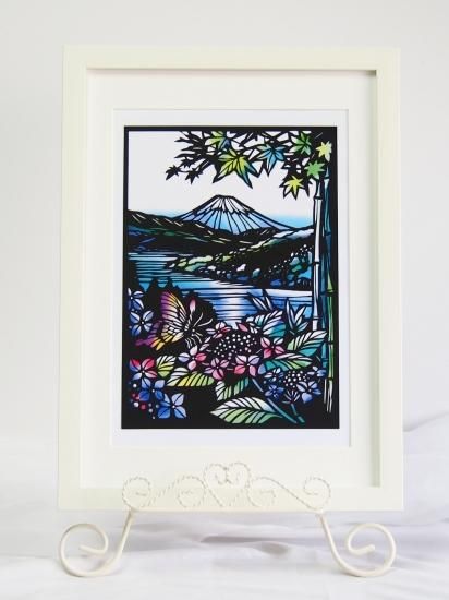 黒切り絵「富士を望む/Mt.fuji」♡ - コントラスト～切り絵専門店～