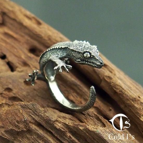 クレステッドゲッコー ネックレス 爬虫類 シルバー925 販売済み output