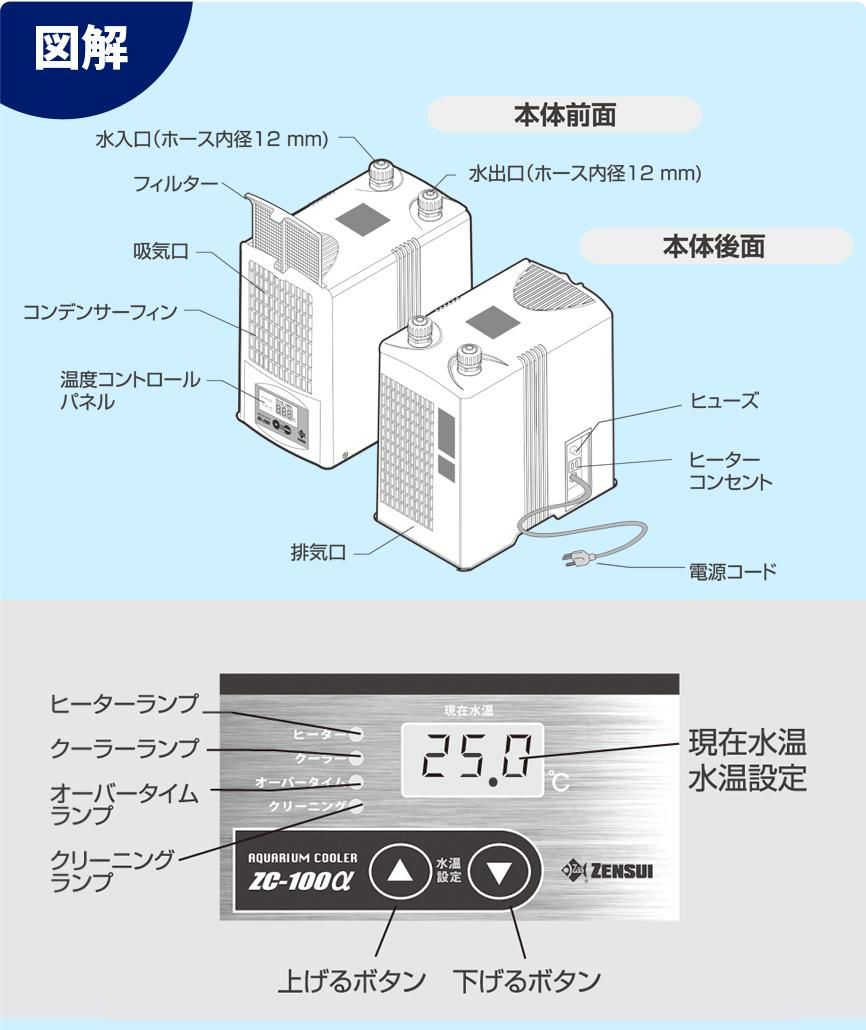 ゼンスイ ZC-100α 水槽用クーラー - オーダーメイド水槽は東京アクア