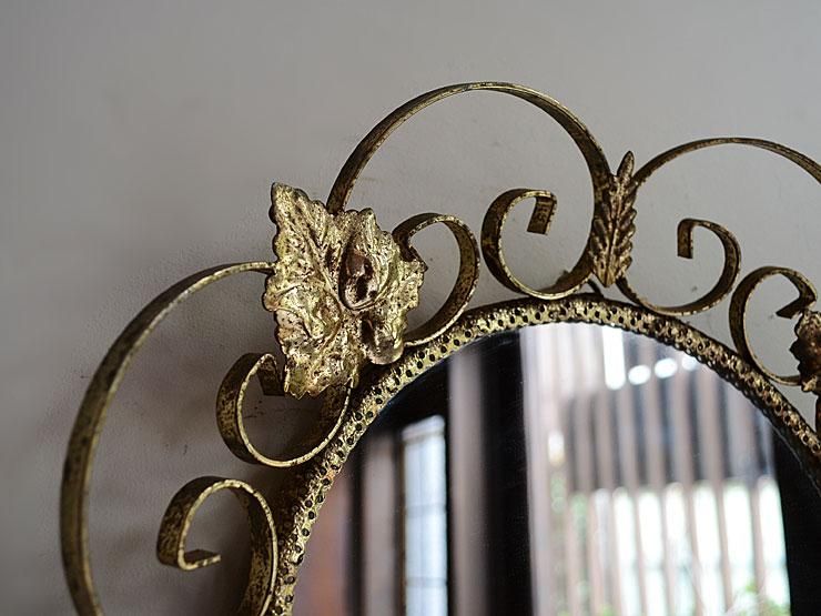 ヴィンテージ アイアン 壁掛けミラー｜アンティーク家具・ヴィンテージ
