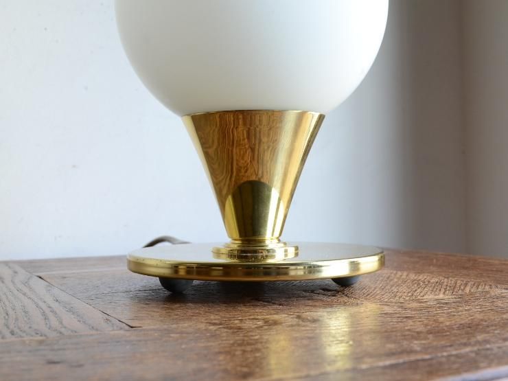 ヴィンテージ ミルクガラス テーブルランプ（H21cm）｜アンティーク