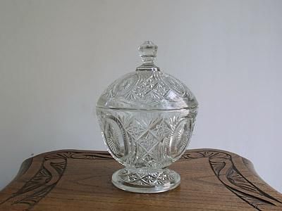 カメイガラス クリスタルガラス キャンディポット アンティーク カメイ