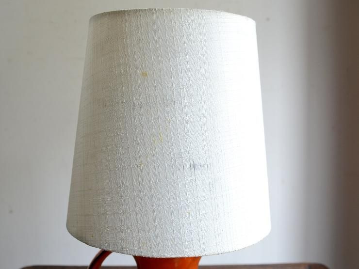 ヴィンテージ オレンジ陶器テーブルランプ（H28.5cm）｜アンティーク