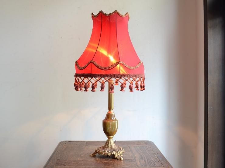 タッセルシェード付 ヴィンテージ テーブルランプ（51cm