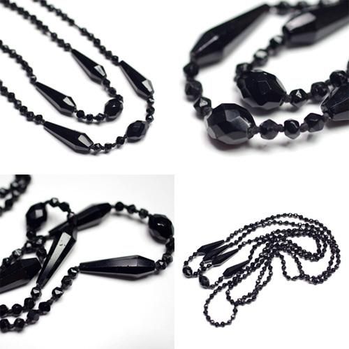 フレンチジェットネックレスチョーカー1800年代半ば