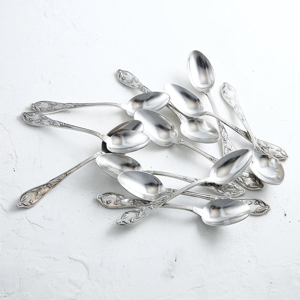 ティースプーン12本セット 無銘 フランス アールヌーヴォー期