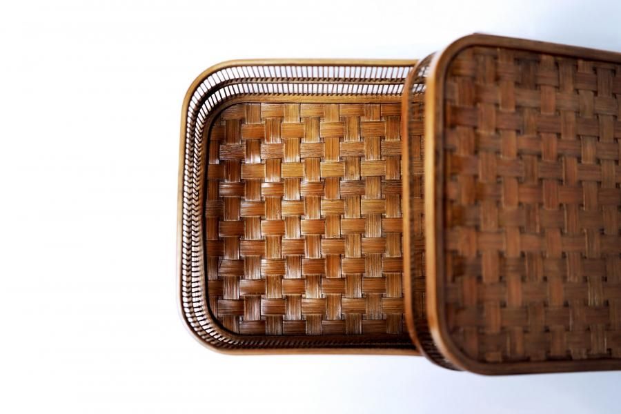 茶櫃（ちゃびつ） 市松（角） - 駿河竹千筋細工 【公式】 駿河竹千筋