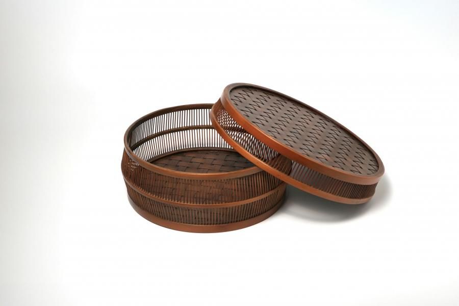 茶櫃(ちゃびつ) 市松（丸） - 駿河竹千筋細工 【公式】 駿河竹千筋細工