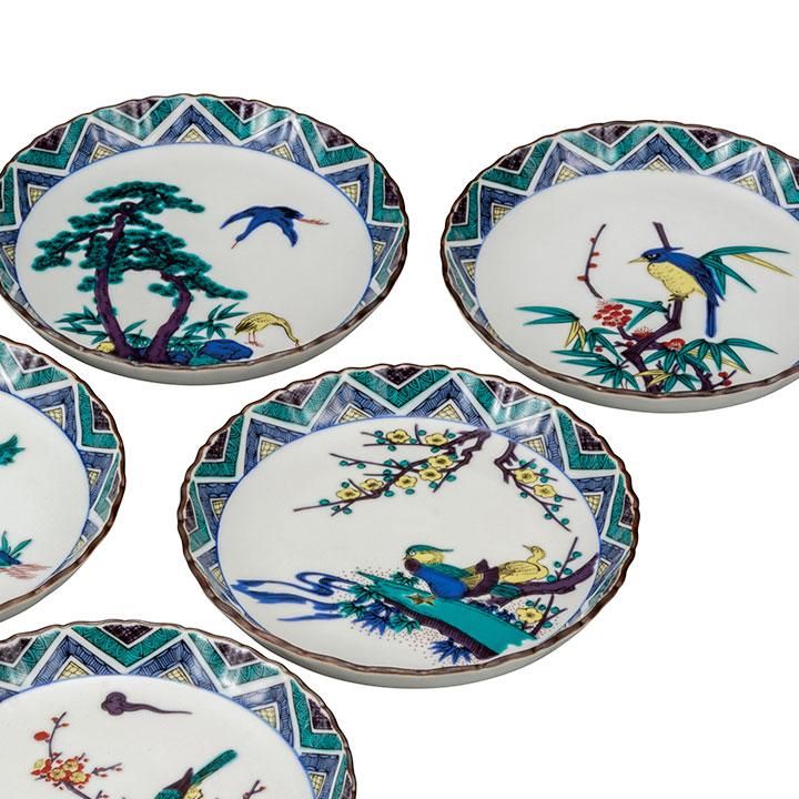 5.2号皿揃 古九谷花鳥の図
