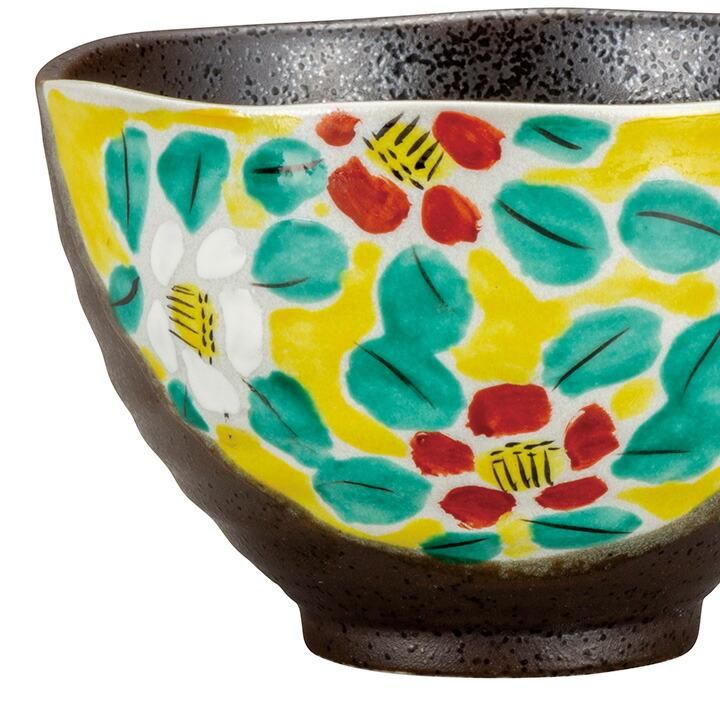 新品②◇古九谷 中島珠光作 多色花模様の円形皿 木箱付き 新品②