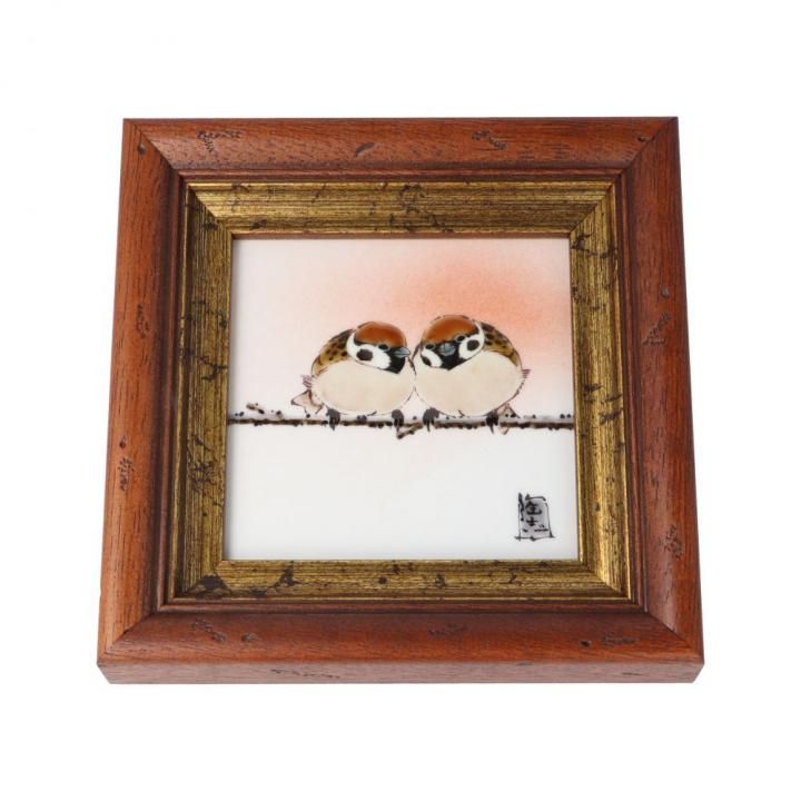 陶額 DB額（角小）二雀図 / 中村陶志人 - 和食器の通販なら九谷焼専門