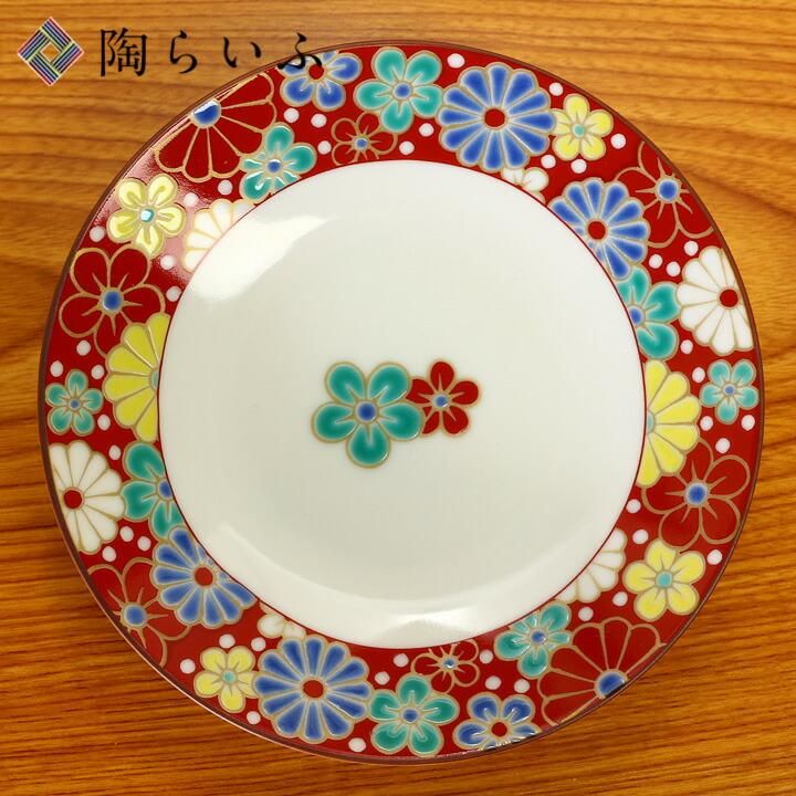 4号皿 梅菊文/青郊窯