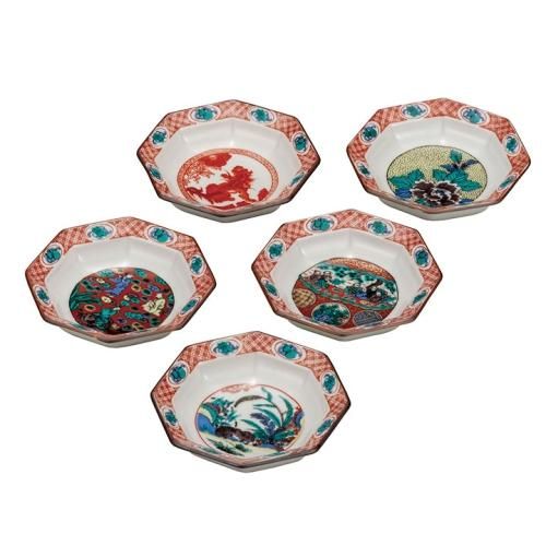 G0105→九谷 美陶 九谷焼 小鉢 盛鉢 金彩 赤絵 陶磁器 食器 時代物