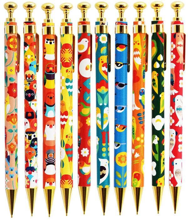 小鳥の雑貨・洋服デザイン【KOTORITACHI】【レトロシャープペン】