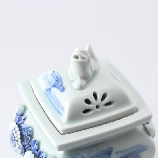 平戸祐祥 竹菊文 香炉 2560 平戸祐祥 竹菊文 香炉 10万円以上 - 三川内