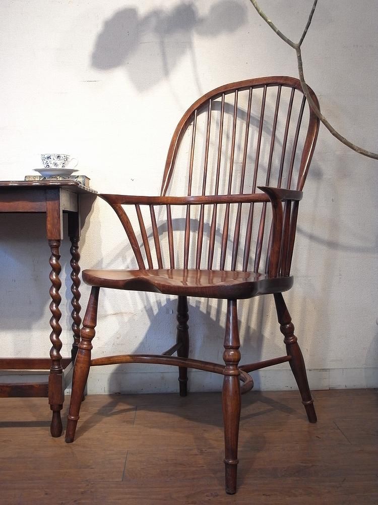 本革 クラシックアームチェア ブラウン イギリス アンティークチェア