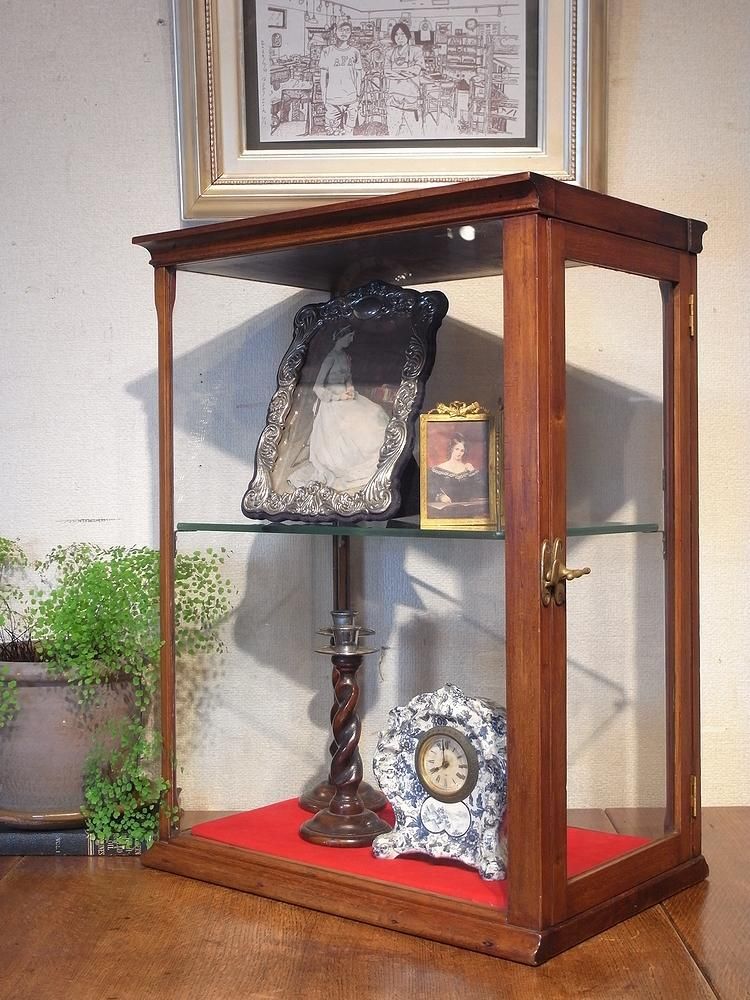 ヴィンテージ オーク ディスプレイケース ガラスキャビネット