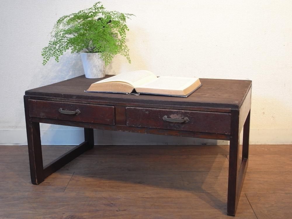 昭和初期アンティーク木製文机デスク