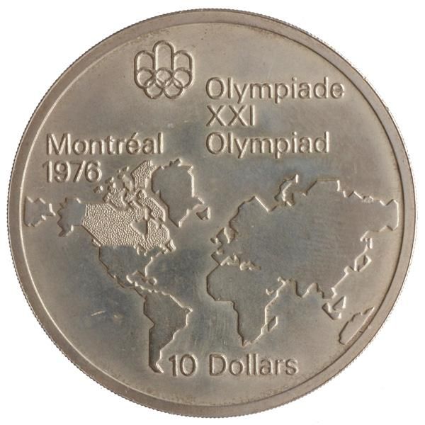 モントリオールオリンピック 記念銀貨 10ドル モントリオール市景