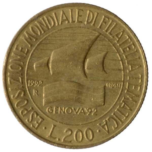 92ジェノバ切手展記念200リラ硬貨|イタリア|コレクターズショップ