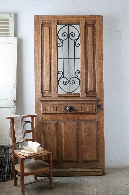アンティーク アイアン飾り玄関ドア - フランス アンティークドア 直