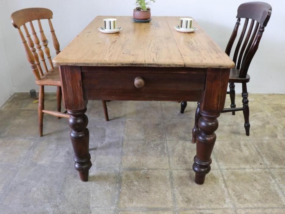 アンティークパイン W118テーブル～【パインフラットアンティーク】