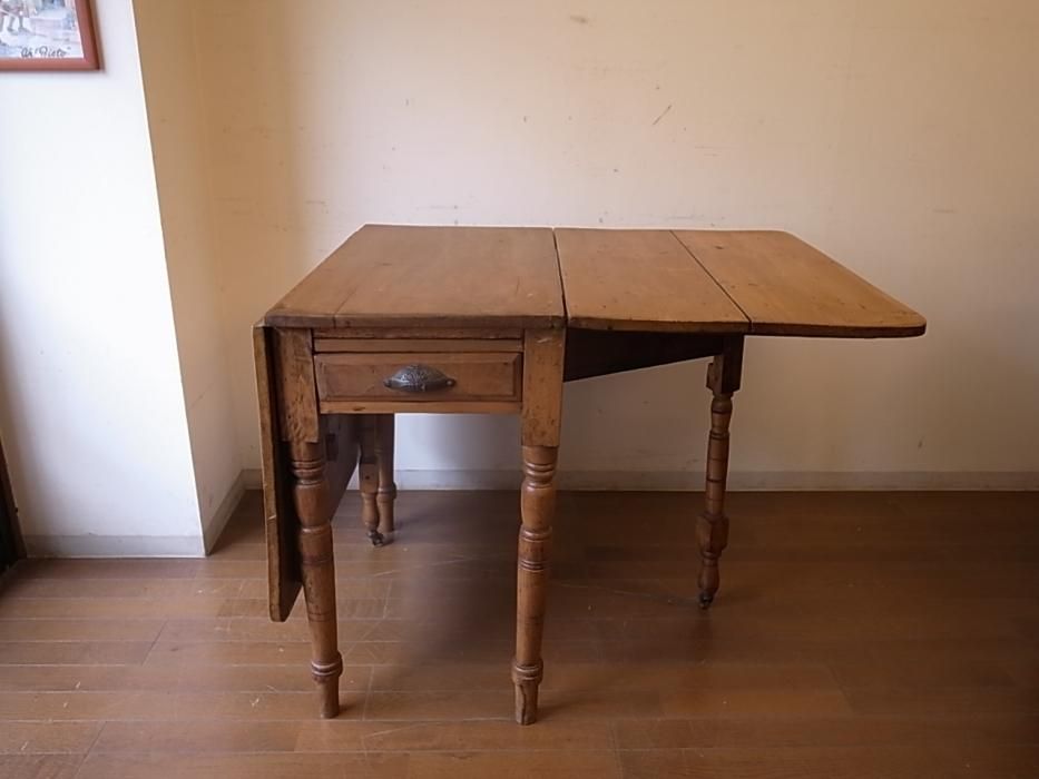 アンティークパイン ゲートレッグテーブル～【パインフラット