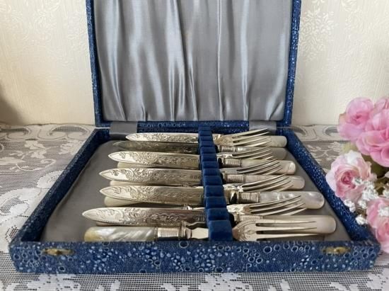 マザーオフパール ナイフ&フォーク12本セット（お箱付き