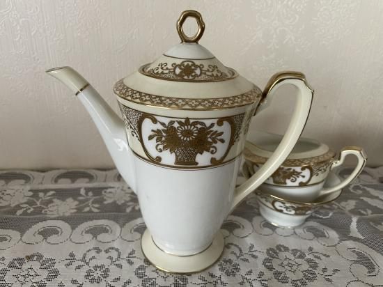 希少 大正初期 定価12万◇オールドノリタケ 金彩金盛 ティーポットと