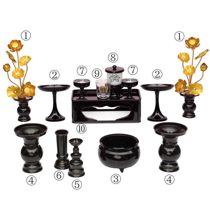 全宗派】楡の木 銘木仏壇 仏具セット付き（上置き/35号） - 仏壇仏具