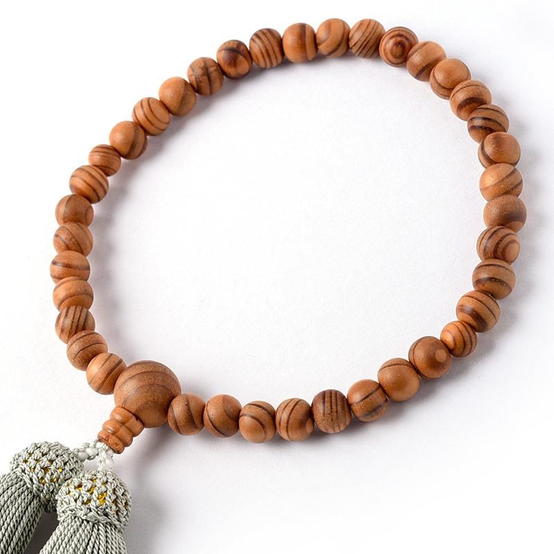 全宗派】 片手念珠・略式数珠 松の木 (女性用/玉径8ミリ) - 仏壇仏具