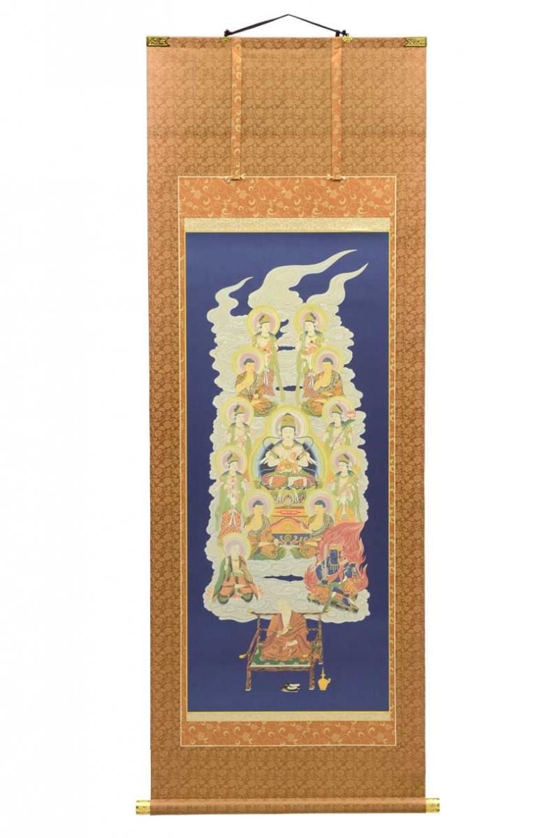 真言宗】 十三仏掛け軸 弘法大師入り (5尺) 初盆 新盆 お盆 お盆の