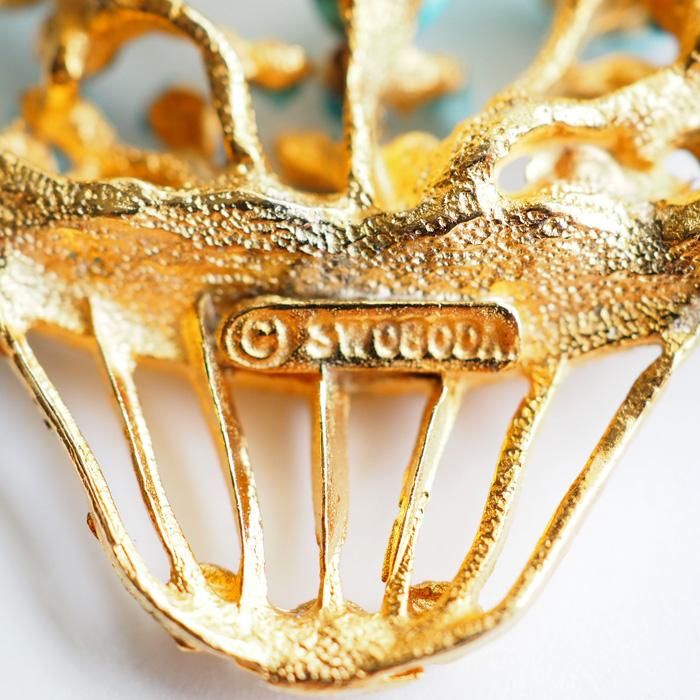 SWOBODA（スワボダ）☆ターコイズ 天然石フラワーポット ／バスケット