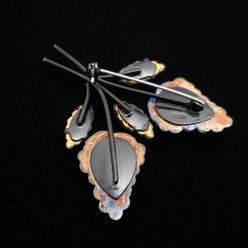 オーストリア AUSTRIA 葡萄 フルーツガラス ブローチ