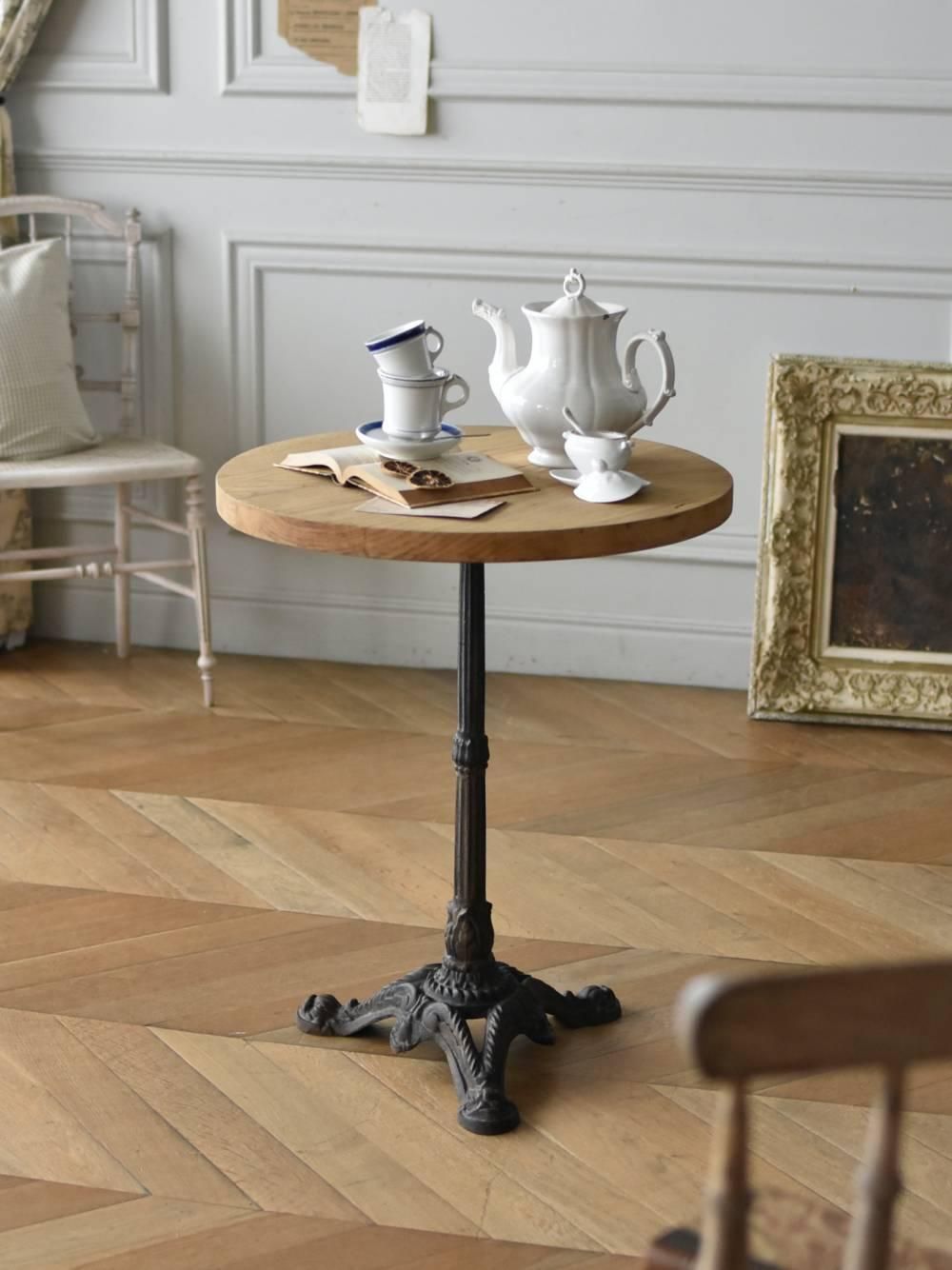 フランスアンティーク家具 鉄脚ラウンドテーブル.2 インダストリアル