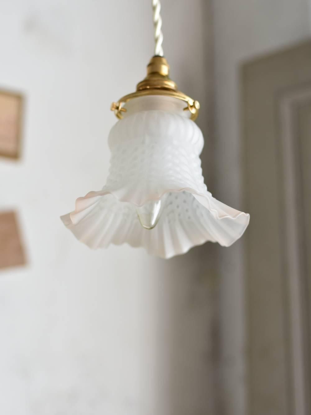 ミニシャンデリア （メロンドロップ）1920年 フランスアンティーク