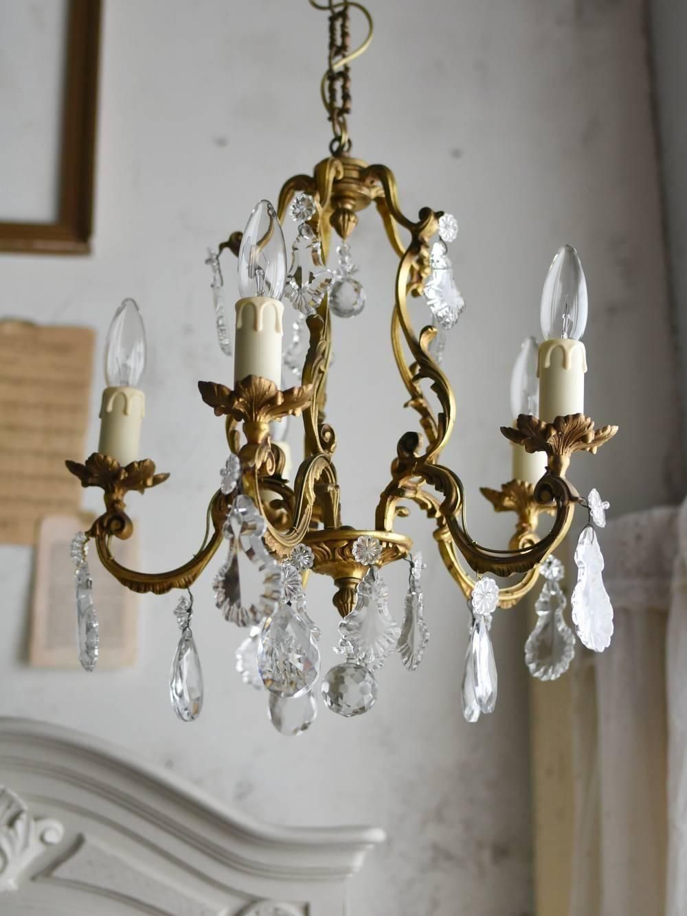 ち*こ様 アンティークシャンデリア 5灯 ゴールド・ホワイト