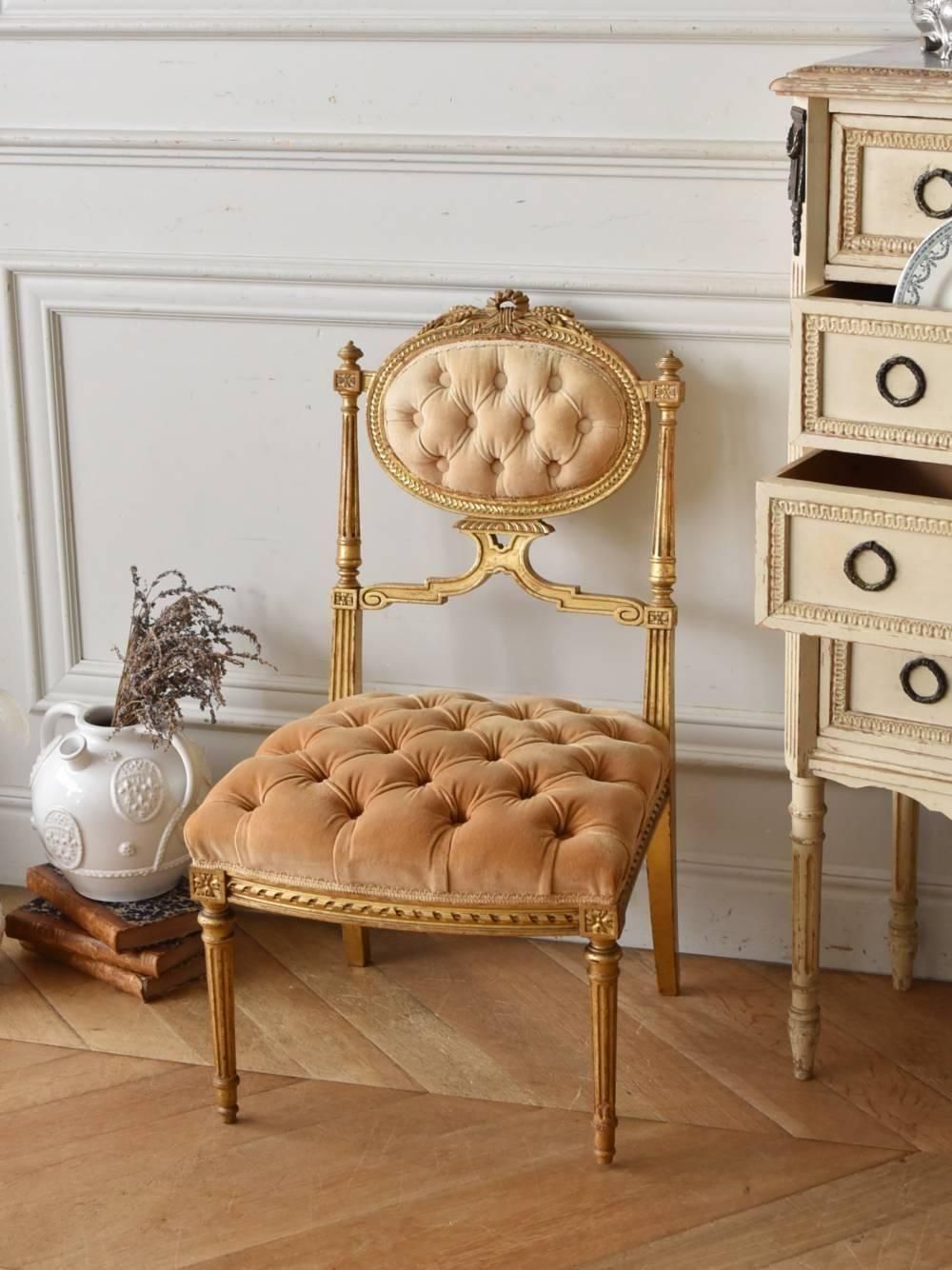 アンティークチェア.Gold フランスアンティーク家具 椅子 フレンチ