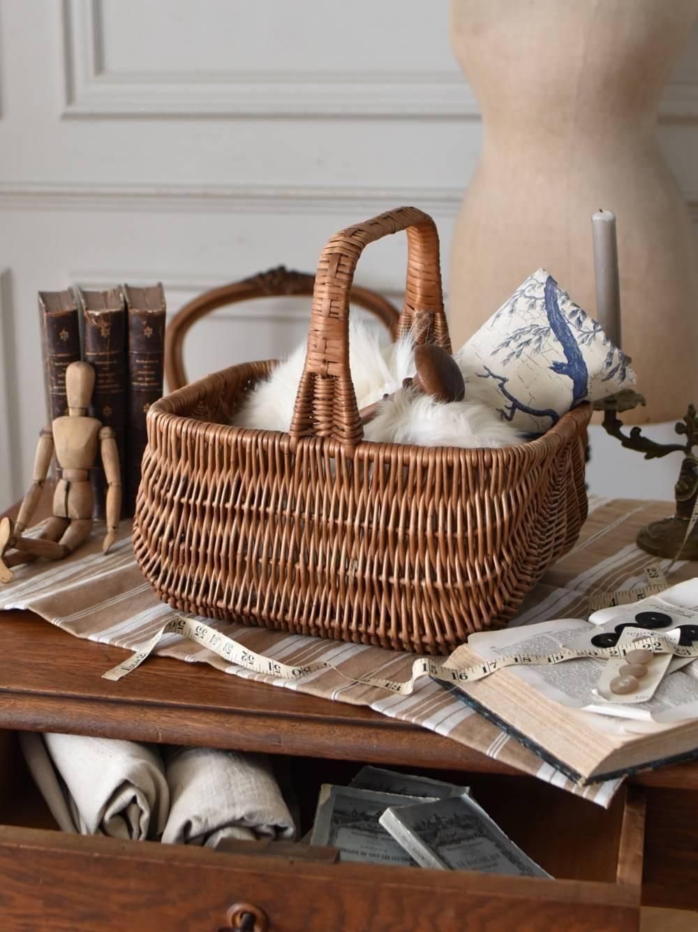 フレンチバスケット.26 フランスアンティーク雑貨 カゴ アンティーク