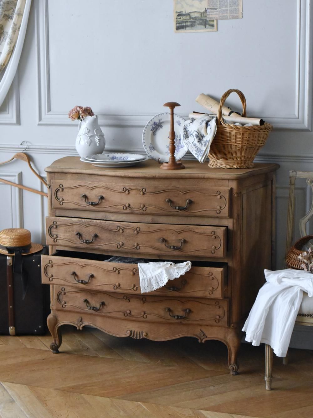 アンティーク家具 4段 チェスト