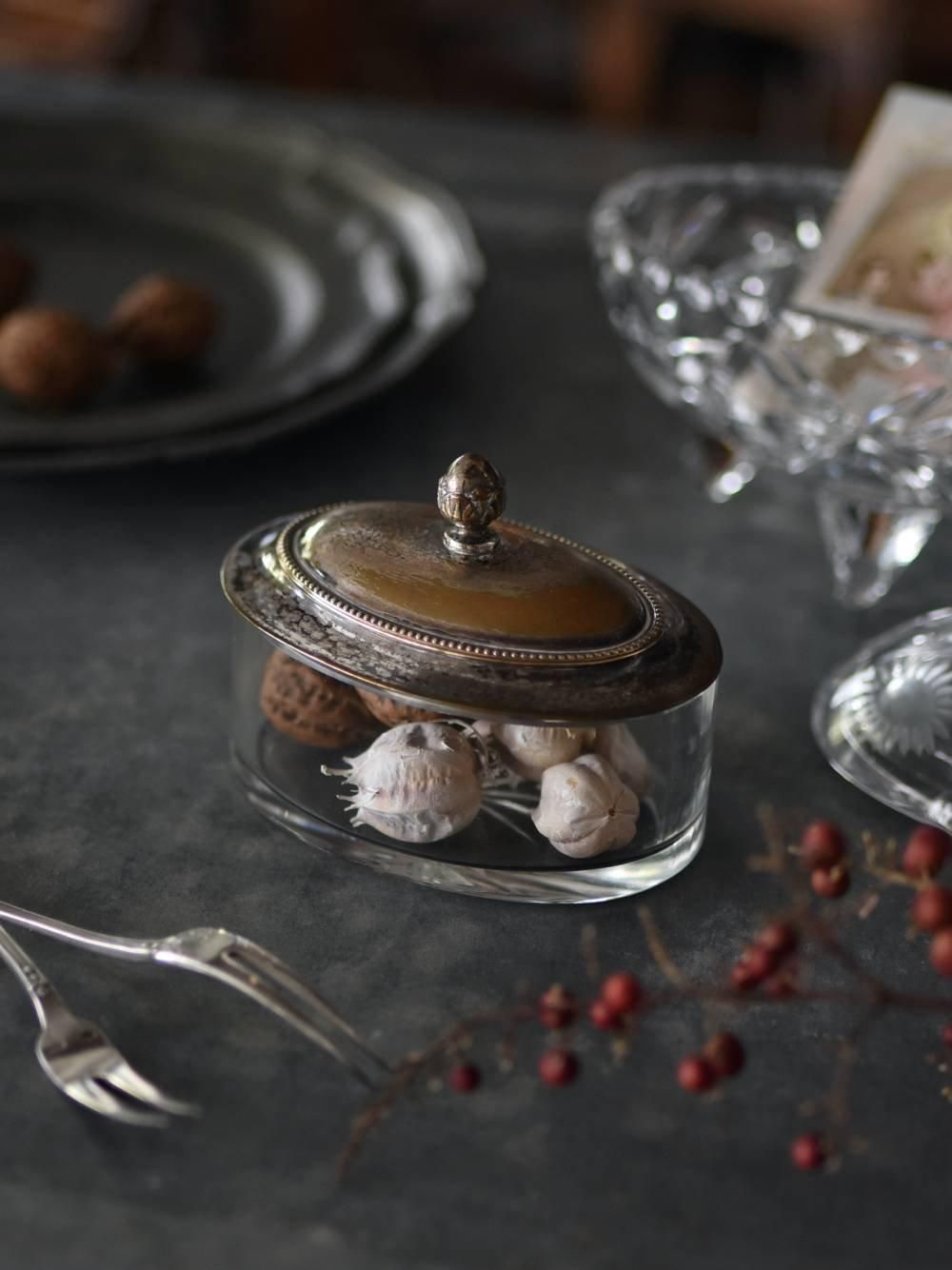 アンティーク小物入れ.5 フランス アンティーク ガラス小物