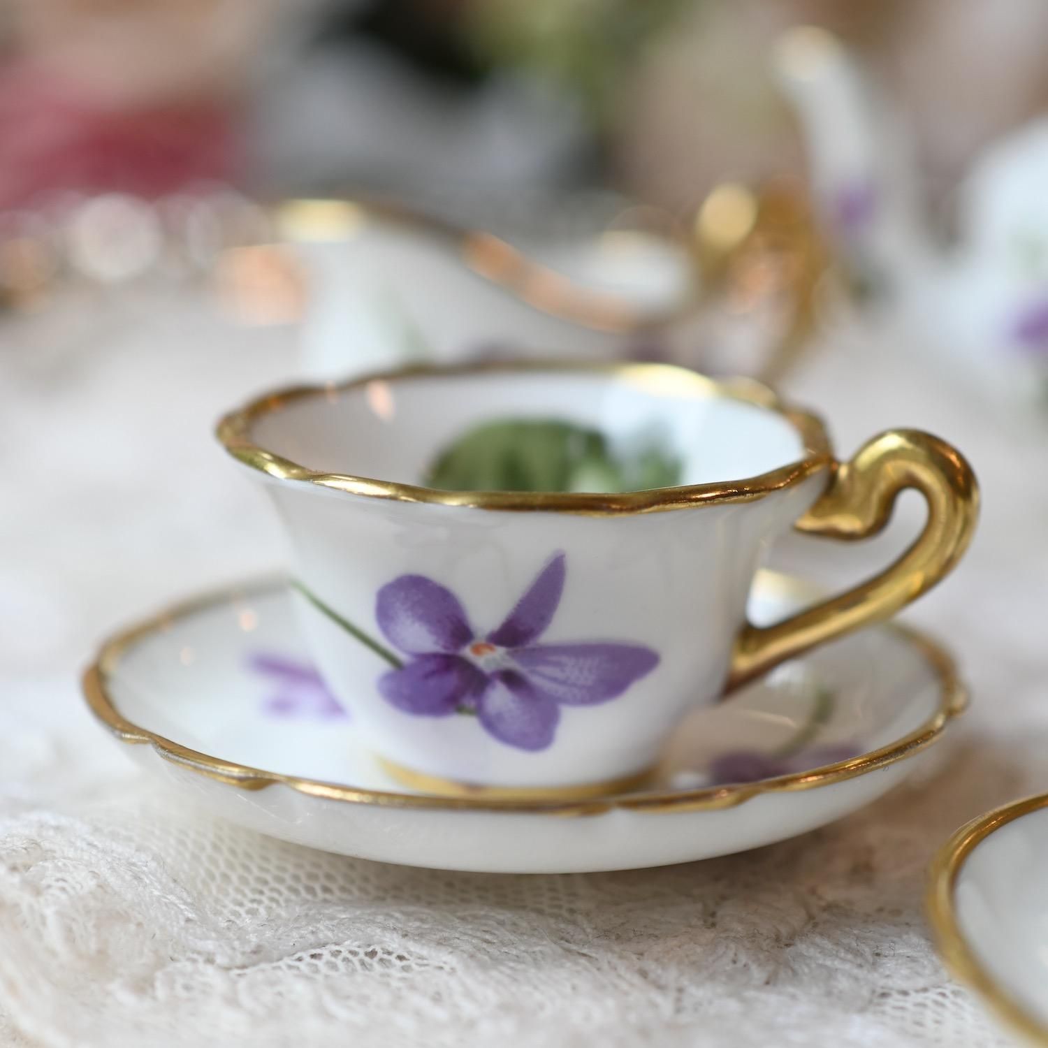 ハマースレイ ヴィクトリアン バイオレット ミニチュア ティーセット