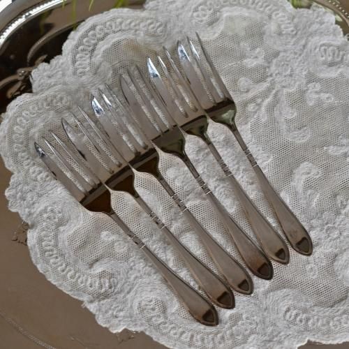 Chinacraft of London ケーキフォーク 6本 銀 ビンテージ Chinacraft
