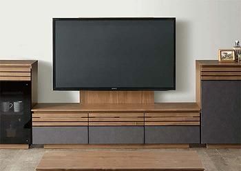 引き出し収納も十分なウォールナット＆セラミック調のオシャレな151cm