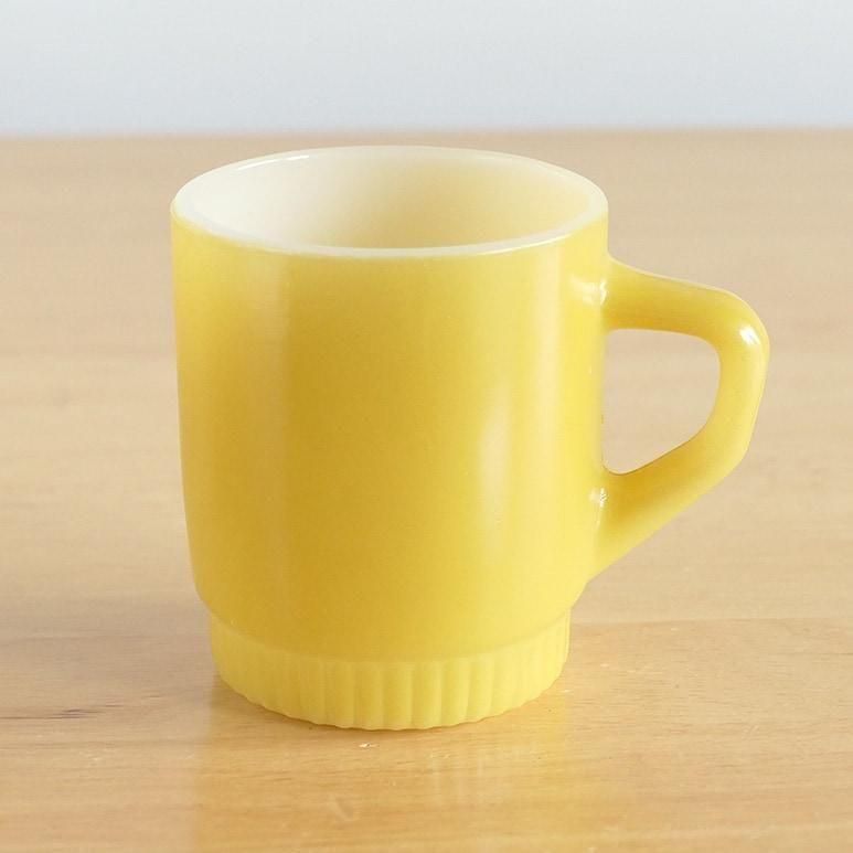 ☆4】ファイヤーキング リブボトムマグ 辛子 b - ヴィンテージ輸入食器