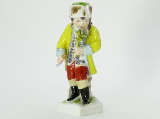 KPMベルリン フィギュリン□男の子 フィギュア 人形 置物 ナイフ 野菜
