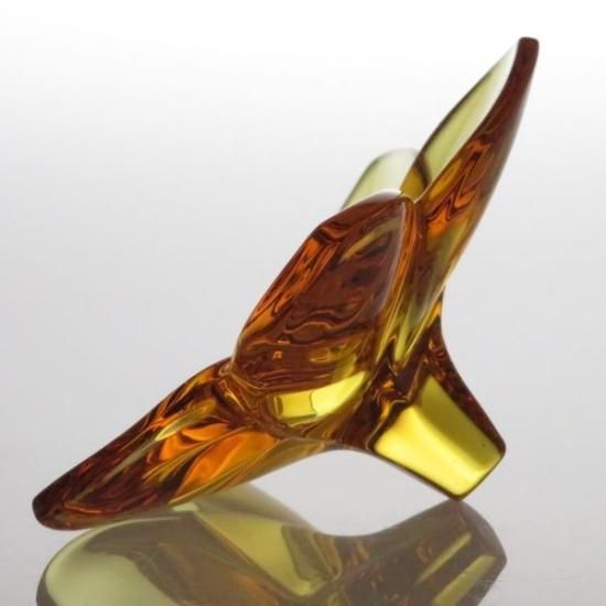 バカラ 置物 ○ ブルーム オレンジ 花 クリスタル フラワー