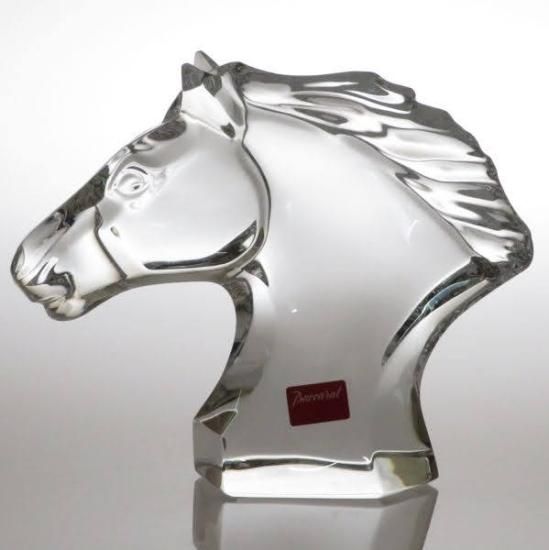 バカラ フィギュリン ○ 馬の頭 ホース ヘッド クリスタル 午 ウマ