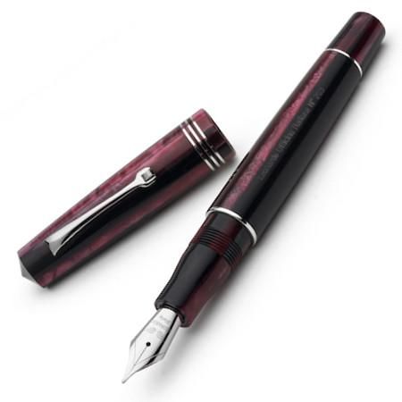 レオナルド 万年筆 モーメント ゼロ プラム レッド シルバートリム 14