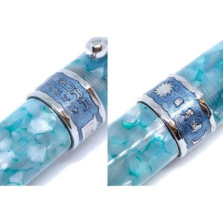 アウロラ 万年筆 限定品 オプティマ サン ムーン レイク シルバー
